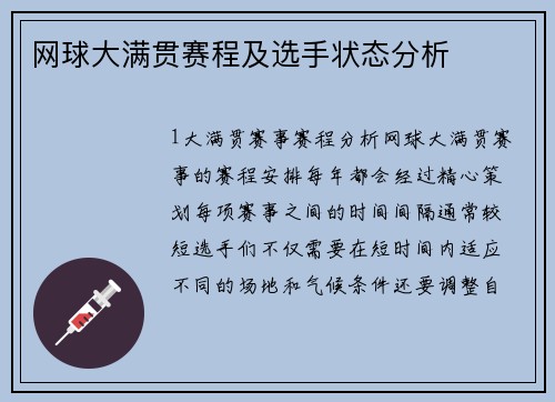 网球大满贯赛程及选手状态分析