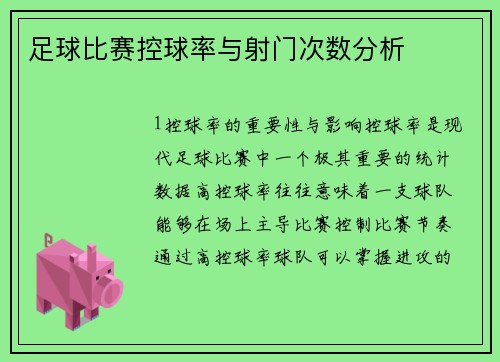 足球比赛控球率与射门次数分析