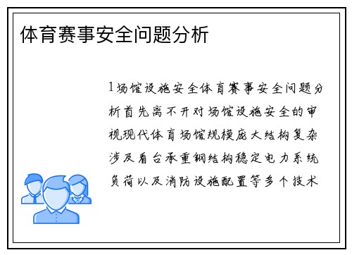 体育赛事安全问题分析